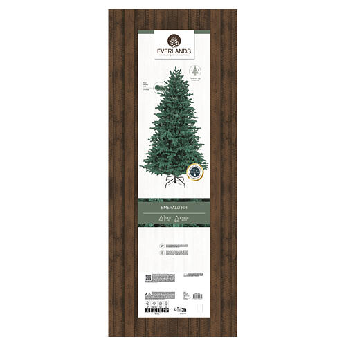 Emerald Christmas tree, 70 in, green flocked branches, PE and PVC 7