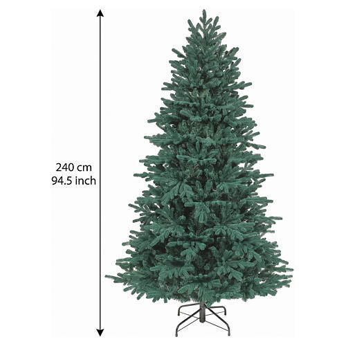 Abete artificiale Emerald 240 cm floccato verde smeraldo PE PVC 3