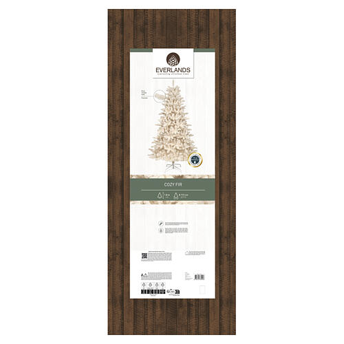Cosy Fir flocked cream-white Christmas tree, 70 in, PE and PVC 6