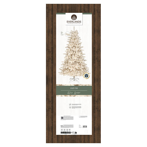 Sapin artificiel Cozy floconné blanc crème 210 cm PE PVC 7