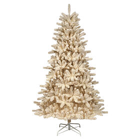 Cozy cream-white flocked Christmas tree 240 cm PE PVC