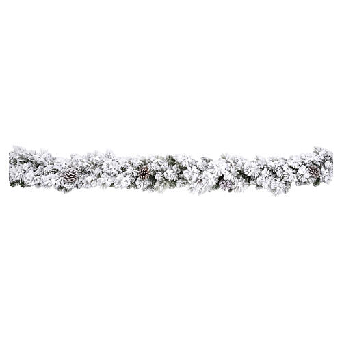 Guirnalda navideña artificial con ramas efecto nieve 270x25 cm 1