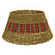Woven Christmas tree base cover with tartan band for trees up to 95 in, 12x28 in s1