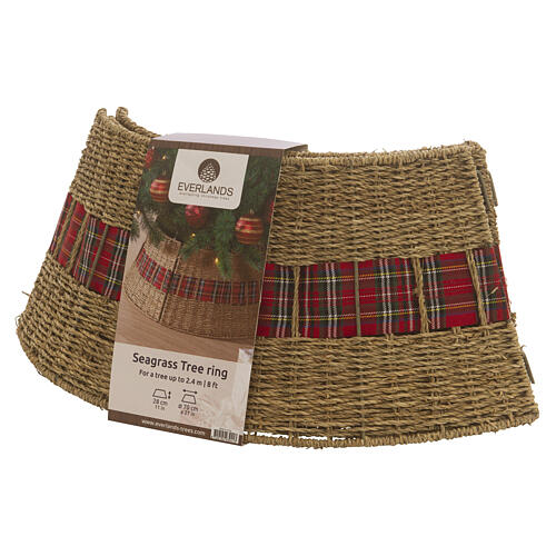 Copertura base albero di Natale intrecciata fascia tartan per alberi fino a 240 cm 30x70 cm 4