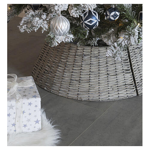 Copribase albero di Natale salice grigio per alberi fino a 180 cm 30x55 cm 2