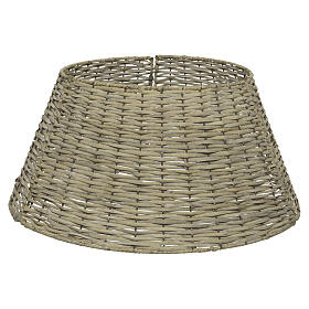 Gray willow tree base cover ring for Christmas trees up to 95 in, 12x28 in