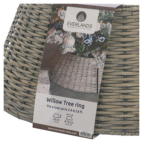 Gray willow tree base cover ring for Christmas trees up to 95 in, 12x28 in 4