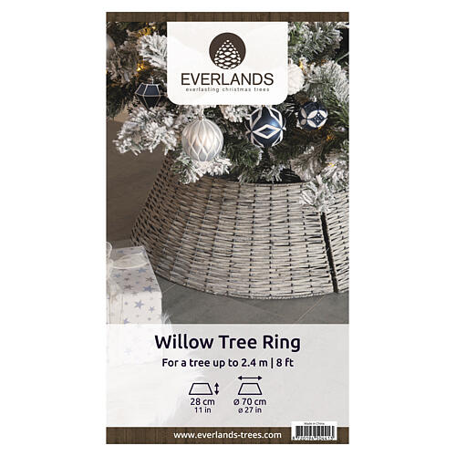Anello copribase albero di Natale salice grigio per alberi fino a 240 cm 30x70 cm 5