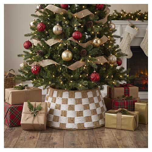 Copertura intrecciata base albero di Natale FSC per alberi fino a 240 cm 30x70 cm 2