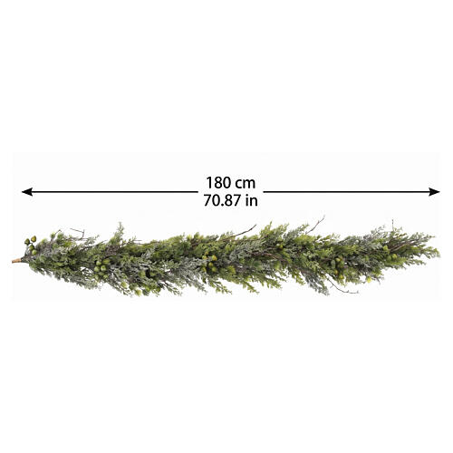Ghirlanda natalizia verde con finitura glitter 180 cm 2