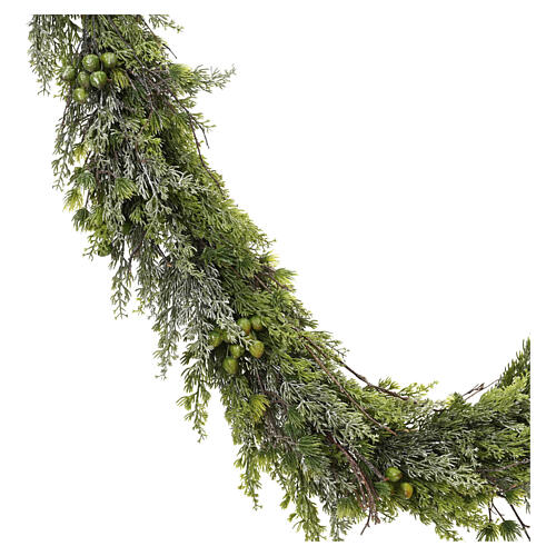 Ghirlanda natalizia verde con finitura glitter 180 cm 3