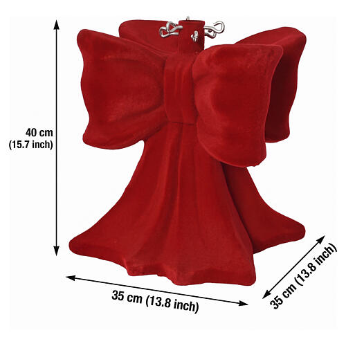 Base albero di Natale rosso a fiocco per alberi fino a 240 cm 40x35x35 cm 3