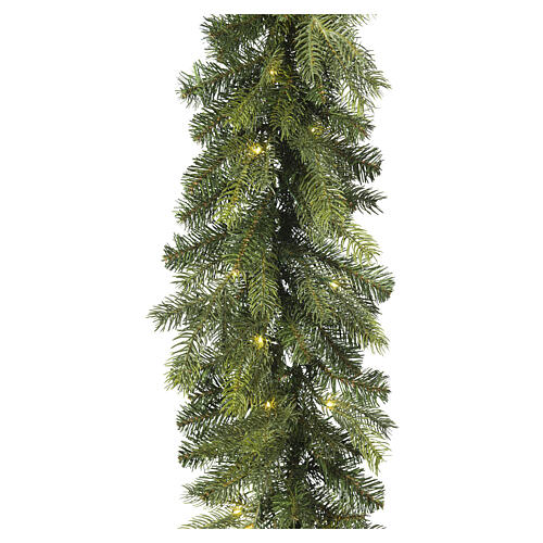 Grandis lighted garland with 80 warm white Micro LEDs, 105 in, battery operated, IN/OUTDOOR 5