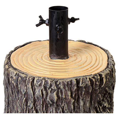 Base albero Natale tronco effetto corteccia 35x25 cm per alberi 120-180 cm 4