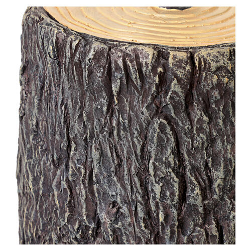 Base albero Natale tronco effetto corteccia 35x25 cm per alberi 120-180 cm 5