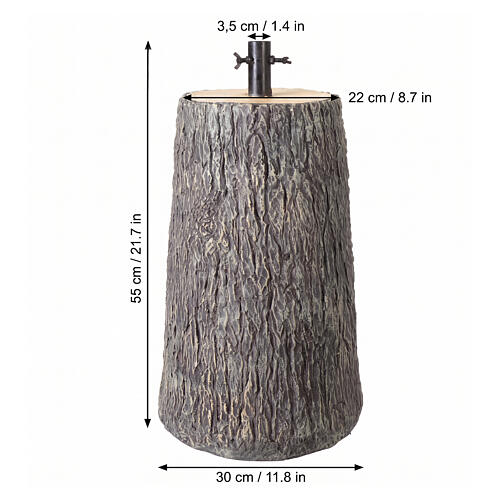 Base albero Natale tronco dipinto 50x30 cm per alberi 150-180 cm 3