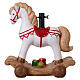 Base albero Natale cavallino bianco dipinto con sella rossa 50x50x25 cm per alberi 120-180 cm s1