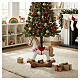 Base albero Natale cavallino bianco dipinto con sella rossa 50x50x25 cm per alberi 120-180 cm s2