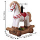 Base albero Natale cavallino bianco dipinto con sella rossa 50x50x25 cm per alberi 120-180 cm s3