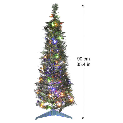 POP-UP Christmas tree, 35 in, with 100 warm white/multicolour LEDs 3