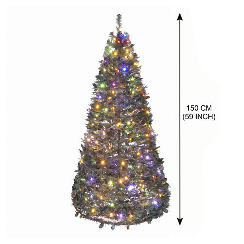 Slim 60 in POP-UP prelit Christmas tree with 200 warm white or multicolour LEDs 3