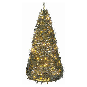 Sapin de Noël POP-UP slim 150 cm avec 200 LEDs blanc chaud et multicolores