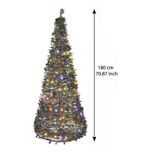 Sapin de Noël pop up 180 cm avec 250 LEDs et branches floquées 3