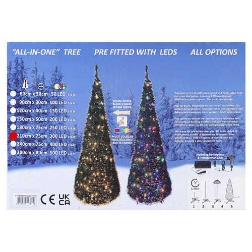 POP-UP flocked Christmas tree, 823 in, 300 LEDs 9