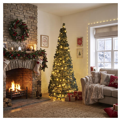 Sapin de Noël POP-UP lumineux 210 cm avec 300 LEDs effet floqué 2