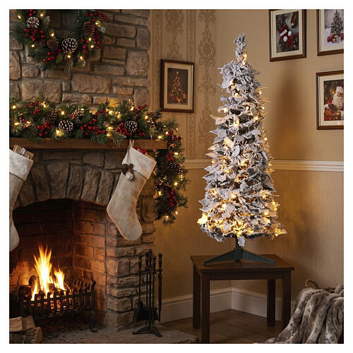 Árvore de Natal 90 cm POP UP nevada com 100 LEDs branco quente 2