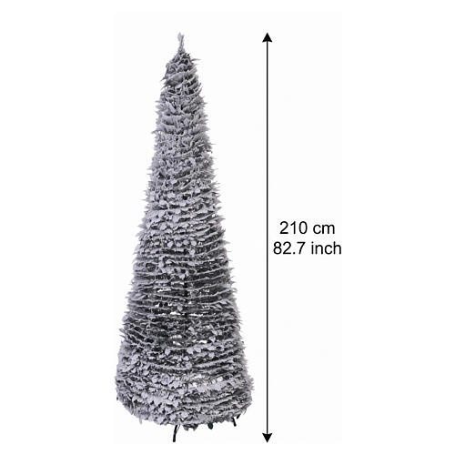 Árvore de Natal 210 cm flocada POP-UP com 300 LEDs branco quente 3
