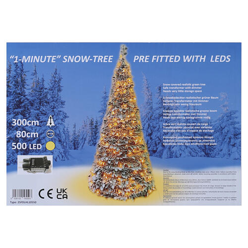 Sapin de Noël 300 cm POP-UP 500 LEDs blanc chaud 9