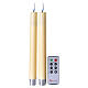 Set of 2 ivory LED candles with warm light timer, 24 cm s1