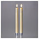 Set of 2 ivory LED candles with warm light timer, 24 cm s3