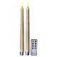 Set of 2 ivory LED taper candles warm light, 29 cm s1