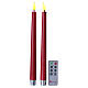 Caja 2 velas taper LED rojas luz cálida 29 cm s1