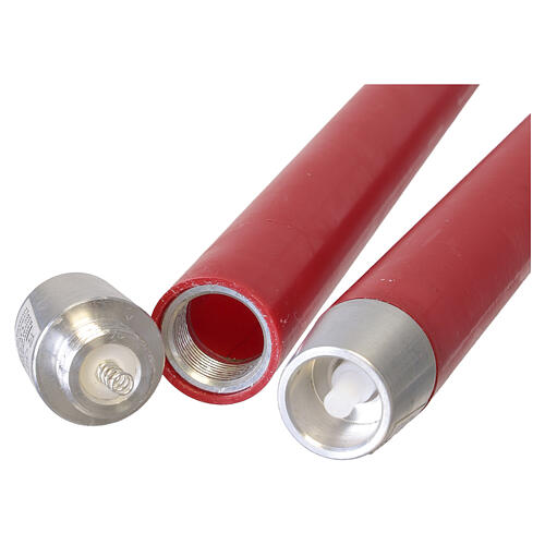 Pack of 2 red LED taper candles warm white light, 29 cm 4