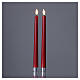 Pack of 2 red LED taper candles warm white light, 29 cm s3