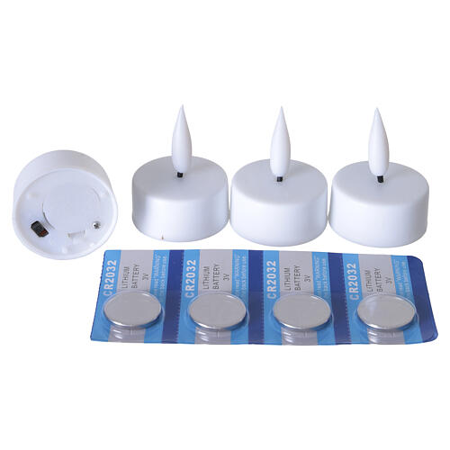 Set de 4 bougies chauffe-plat LED avec minuterie lumière chaude 4,5 cm 4