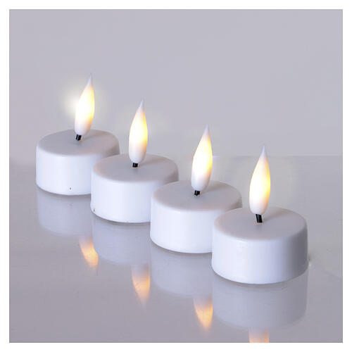 Set of 4 LED votive candles with timer, warm white light, 4.5 cm 3