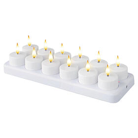 Zestaw 12 sztuk podgrzewaczy tealight LED, białe, ciepła barwa, 5,5 cm