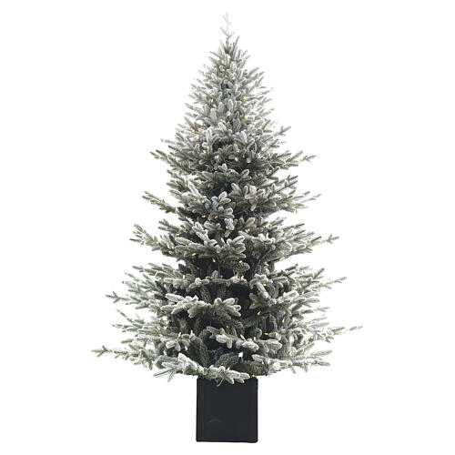 Albero di Natale Chalet floccato con 340 led bianco caldo 180 cm Poly Feel Real 1