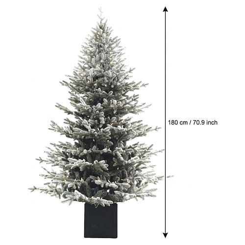 Albero di Natale Chalet floccato con 340 led bianco caldo 180 cm Poly Feel Real 3