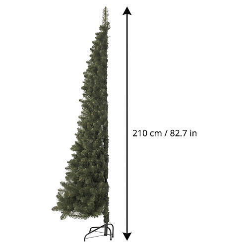 Albero di Natale Mezzo con chioma a metà per parete 210 cm PVC 3