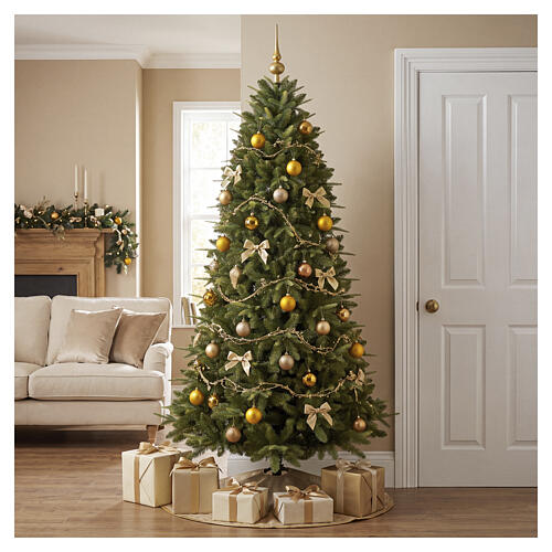 Albero di Natale Carolina slim verde rami ad ombrello 210 cm Poly Feel Real 2