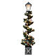 Addobbo natalizio lampione con pinetto 60 led e vaso quadrato 150 cm PVC PP s1