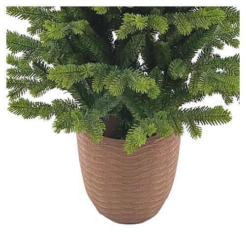 Albero di Natale Pinetto verde e base in terracotta 120 cm Poly Feel Real 5