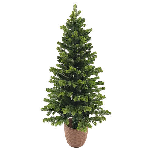 Albero di Natale Pinetto rami verdi e base in terracotta 150 cm Poly Feel Real 1