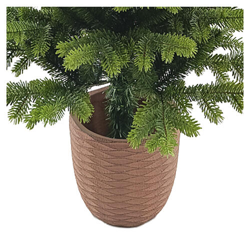 Albero di Natale Pinetto rami verdi e base in terracotta 150 cm Poly Feel Real 5