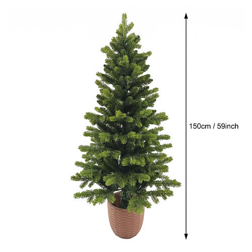 Pine Christmas tree 150 cm green branches terracotta base Poly Feel Real 3